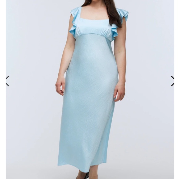maxi dresses london Stunning Maxi A-Line Satin Dress – UME London